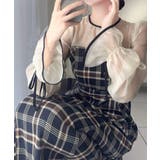 上品でフェミニン。シャイニーシアードッキングIラインチェックワンピース | Classical Elf | 詳細画像7