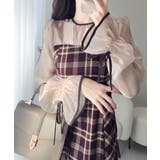 上品でフェミニン。シャイニーシアードッキングIラインチェックワンピース | Classical Elf | 詳細画像10