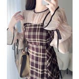 上品でフェミニン。シャイニーシアードッキングIラインチェックワンピース | Classical Elf | 詳細画像13