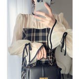 ネイビー | 上品でフェミニン。シャイニーシアードッキングIラインチェックワンピース | Classical Elf