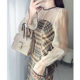 上品でフェミニン。シャイニーシアードッキングIラインチェックワンピース | Classical Elf | 詳細画像2