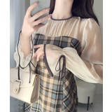 上品でフェミニン。シャイニーシアードッキングIラインチェックワンピース | Classical Elf | 詳細画像3