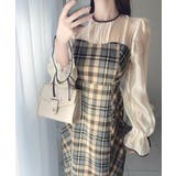 上品でフェミニン。シャイニーシアードッキングIラインチェックワンピース | Classical Elf | 詳細画像4