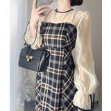 上品でフェミニン。シャイニーシアードッキングIラインチェックワンピース | Classical Elf | 詳細画像5