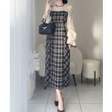 上品でフェミニン。シャイニーシアードッキングIラインチェックワンピース | Classical Elf | 詳細画像6