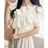 【mily bilet】大人の華やかな旬スタイル。パールボタンフリル使いサマーニ… | Classical Elf  | 詳細画像8 