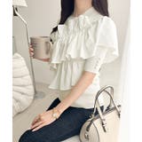 【mily bilet】大人の華やかな旬スタイル。パールボタンフリル使いサマーニ… | Classical Elf  | 詳細画像3 