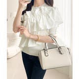 【mily bilet】大人の華やかな旬スタイル。パールボタンフリル使いサマーニ… | Classical Elf  | 詳細画像5 