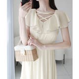 アイボリー | 【mily bilet】今季上品に大活躍♪クロスデザイン楊柳使いフリル襟ワンピー… | Classical Elf 