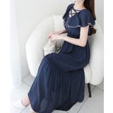 【mily bilet】今季上品に大活躍♪クロスデザイン楊柳使いフリル襟ワンピー… | Classical Elf  | 詳細画像12 