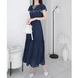 【mily bilet】今季上品に大活躍♪クロスデザイン楊柳使いフリル襟ワンピー… | Classical Elf  | 詳細画像17 