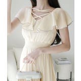 【mily bilet】今季上品に大活躍♪クロスデザイン楊柳使いフリル襟ワンピー… | Classical Elf  | 詳細画像1 