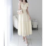 【mily bilet】今季上品に大活躍♪クロスデザイン楊柳使いフリル襟ワンピー… | Classical Elf  | 詳細画像2 