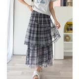 グレー | 【mily bilet】大人可愛いエアリーな存在感。アシンメトリーフリルチェック… | Classical Elf 