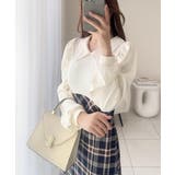 愛され要素がぎゅっと盛り♪シャツ襟チェックアシメフリルドッキングロングワンピース… | Classical Elf  | 詳細画像13 