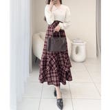 愛され要素がぎゅっと盛り♪シャツ襟チェックアシメフリルドッキングロングワンピース… | Classical Elf  | 詳細画像18 