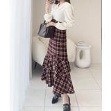 愛され要素がぎゅっと盛り♪シャツ襟チェックアシメフリルドッキングロングワンピース… | Classical Elf  | 詳細画像21 