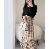 愛され要素がぎゅっと盛り♪シャツ襟チェックアシメフリルドッキングロングワンピース… | Classical Elf  | 詳細画像1 