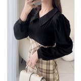 愛され要素がぎゅっと盛り♪シャツ襟チェックアシメフリルドッキングロングワンピース… | Classical Elf  | 詳細画像3 