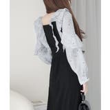 上品にスタイルアップ。シャイニー花柄フリルブラウスドッキングワンピース | Classical Elf  | 詳細画像8 