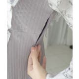 上品にスタイルアップ。シャイニー花柄フリルブラウスドッキングワンピース | Classical Elf  | 詳細画像15 