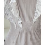 上品にスタイルアップ。シャイニー花柄フリルブラウスドッキングワンピース | Classical Elf  | 詳細画像16 