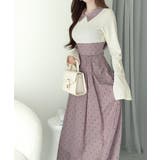 清楚見えする切り替え配色フレア袖ドッキングワンピース | Classical Elf | 詳細画像19