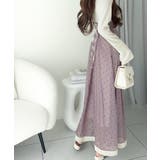 清楚見えする切り替え配色フレア袖ドッキングワンピース | Classical Elf | 詳細画像23