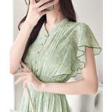 【mily bilet】水彩調の花柄が目を惹く、大人の袖フリルプリーツワンピース… | Classical Elf | 詳細画像9