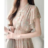 【mily bilet】水彩調の花柄が目を惹く、大人の袖フリルプリーツワンピース… | Classical Elf | 詳細画像22