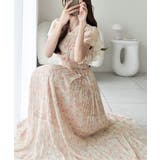 ピンク | 【mily bilet】水彩調の花柄が目を惹く、大人の袖フリルプリーツワンピース… | Classical Elf