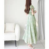 【mily bilet】水彩調の花柄が目を惹く、大人の袖フリルプリーツワンピース… | Classical Elf | 詳細画像6