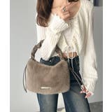 ブラウン | ふんわり華やぎのアイテム。ロゴプレート使いボリュームファーバッグ | Classical Elf 