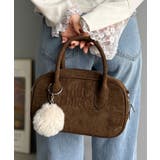 ブラウン | 甘い見た目で実力派♪エンボスロゴスウェードライクミニボストンバッグ | Classical Elf