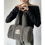 チャコールグレー | 【mily bilet】ふわもこ感がたまらない主役バッグ♪ロゴ刺繍ボアボストンバ… | Classical Elf 