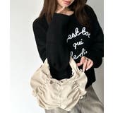 2way仕様で、コーデ自在。スウェード風ギャザーデザインハンドバッグ | Classical Elf | 詳細画像2