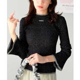 【mily bilet】きらめきと上品さ溢れる。ラメ入りリブプチハイ袖フレアニッ… | Classical Elf  | 詳細画像10 