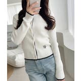 【mily bilet】女性らしさ漂う。裾配色ロゴ刺繍コンパクトニットカーディガ… | Classical Elf  | 詳細画像7 