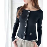 【mily bilet】女性らしさ漂う。裾配色ロゴ刺繍コンパクトニットカーディガ… | Classical Elf  | 詳細画像9 