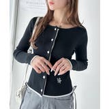 【mily bilet】女性らしさ漂う。裾配色ロゴ刺繍コンパクトニットカーディガ… | Classical Elf  | 詳細画像11 