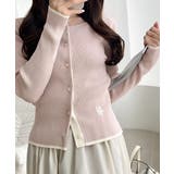【mily bilet】女性らしさ漂う。裾配色ロゴ刺繍コンパクトニットカーディガ… | Classical Elf  | 詳細画像25 