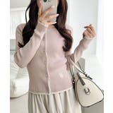 【mily bilet】女性らしさ漂う。裾配色ロゴ刺繍コンパクトニットカーディガ… | Classical Elf  | 詳細画像30 