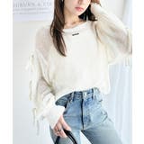 大人のきらめき。プレートデザイン透かし編み袖リボンラメニット | Classical Elf | 詳細画像3