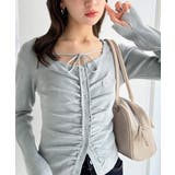 デコルテ華奢魅せ。チョーカー紐＆ブローチ付き胸シャーリングニットプルオーバー | Classical Elf  | 詳細画像17 