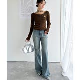 デコルテ華奢魅せ。チョーカー紐＆ブローチ付き胸シャーリングニットプルオーバー | Classical Elf  | 詳細画像28 