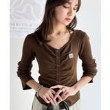 デコルテ華奢魅せ。チョーカー紐＆ブローチ付き胸シャーリングニットプルオーバー | Classical Elf  | 詳細画像29 