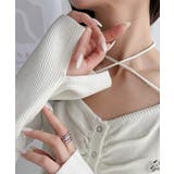 デコルテ華奢魅せ。チョーカー紐＆ブローチ付き胸シャーリングニットプルオーバー | Classical Elf  | 詳細画像32 