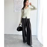 デコルテ華奢魅せ。チョーカー紐＆ブローチ付き胸シャーリングニットプルオーバー | Classical Elf  | 詳細画像4 