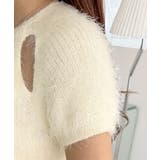 ふんわり大人ガーリーな雰囲気を。胸刺繍肩スリット半袖シャギーニットプルオーバー | Classical Elf  | 詳細画像29 