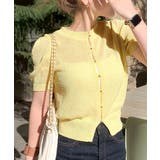 イエロー | 着回し力無限大。パフスリーブ2WAYサマーニットカーディガン | Classical Elf 